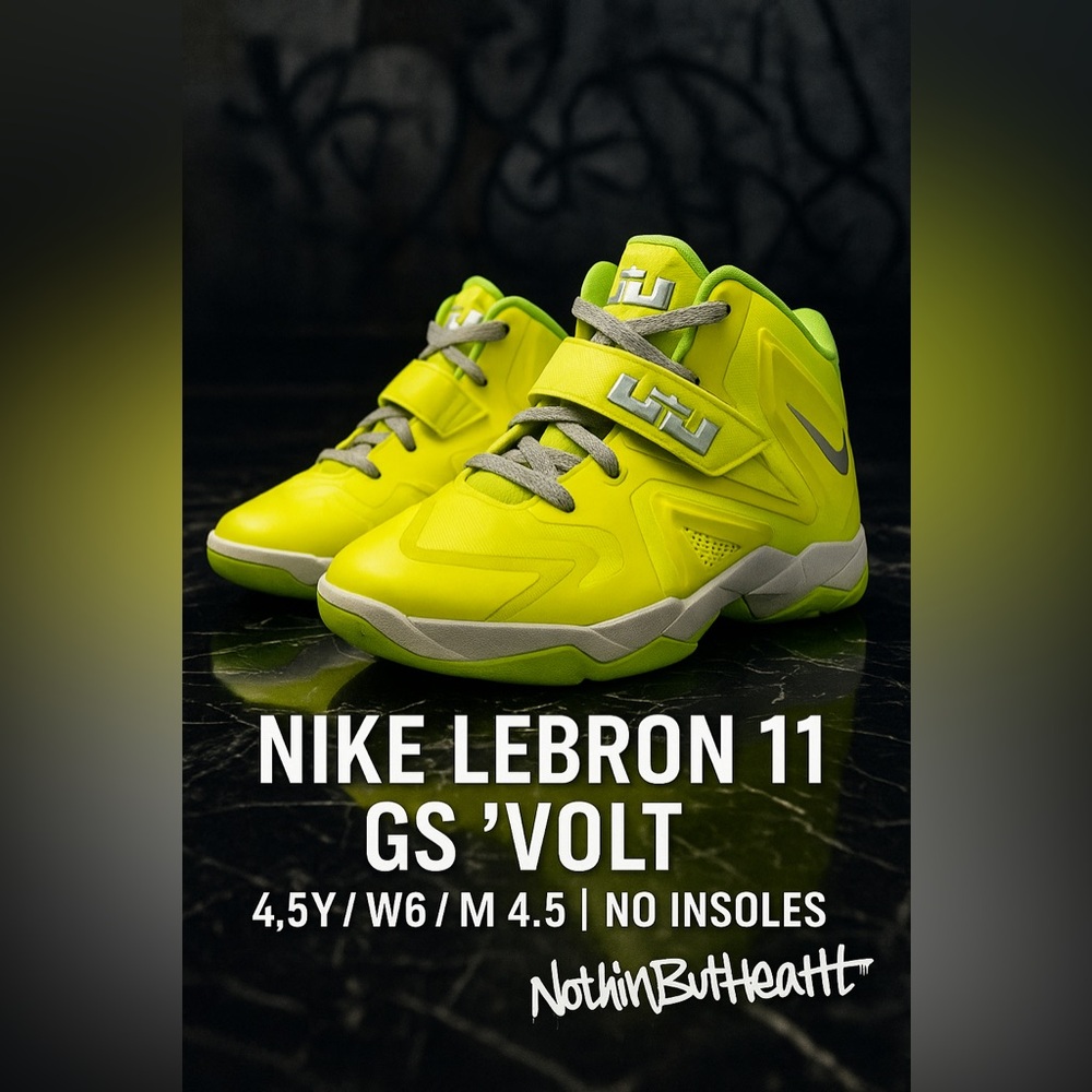 Nike LeBron 11 GS “Volt” 599818-701 – Youth 4.5Y / Women’s 6 / Men’s 4.5